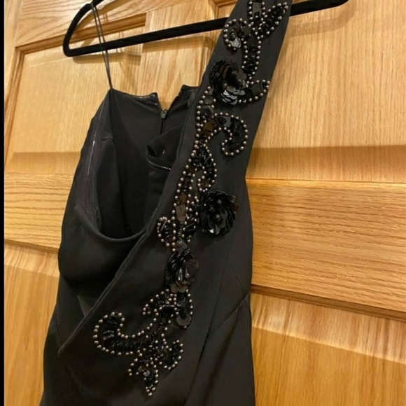 ParkerHeather Crepe Cocktail Dress w/ Beaded Strap - Picture 6 of 13